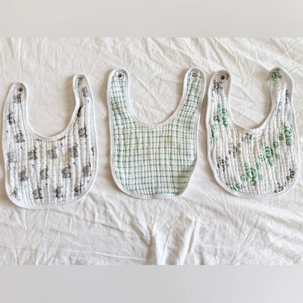 Aden + Anais Baby Bib Muslin, Burp Cloth Infant Toddler Newborn 6 PCS/ 2 Sets
